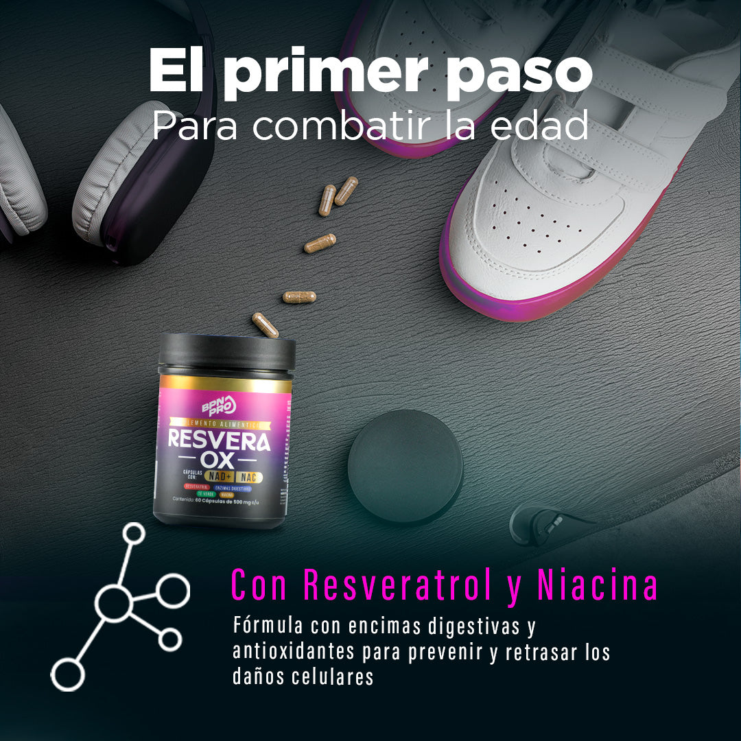 ResveraOX Resveratrol NAC NAD Antioxidantes | BPN Pro
