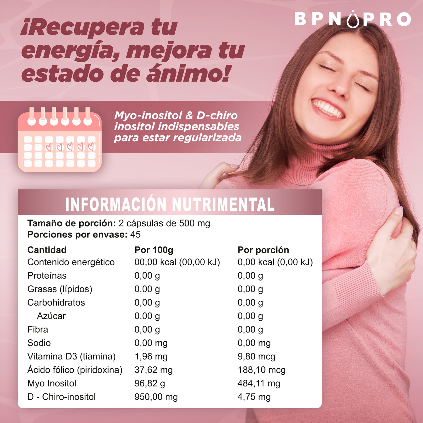 Myo-inositol D-chiro Puro Acido Folico Vitamina D3 | BPN Pro