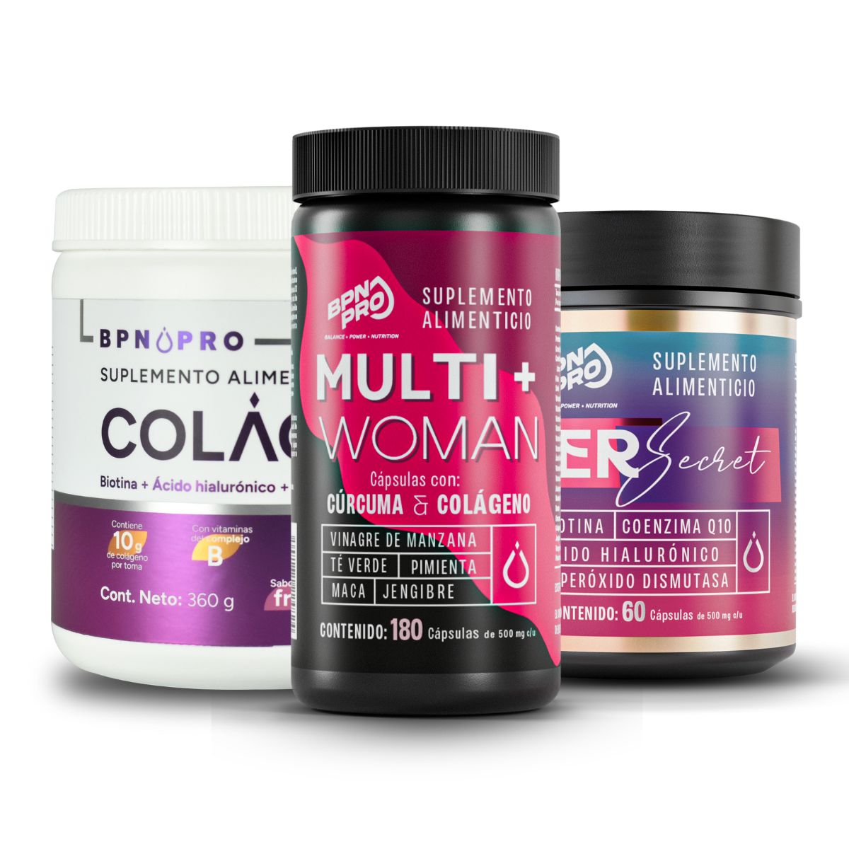 Pack Belleza Desde Adentro: Colágeno + Multi Woman + Her Secret