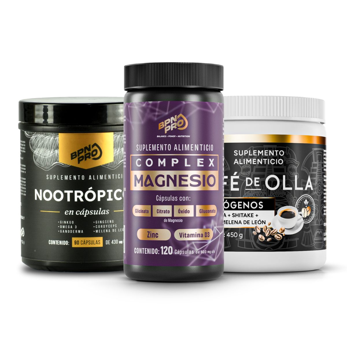 Pack Oficina: Nootropicos + Magnesio Complex + Café de Olla
