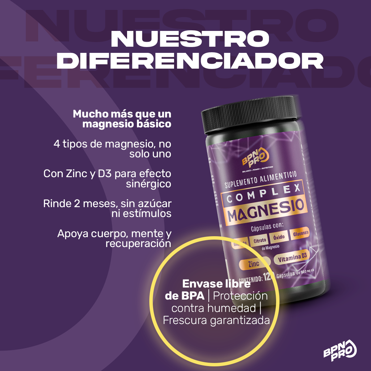 Magnesio Complex Zinc Vitamina D3 | BPN Pro