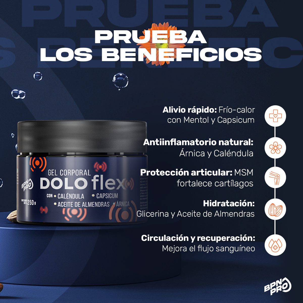 DoloFlex Gel Muscular 250 g con Árnica, Caléndula, Capsicum | BPN Pro