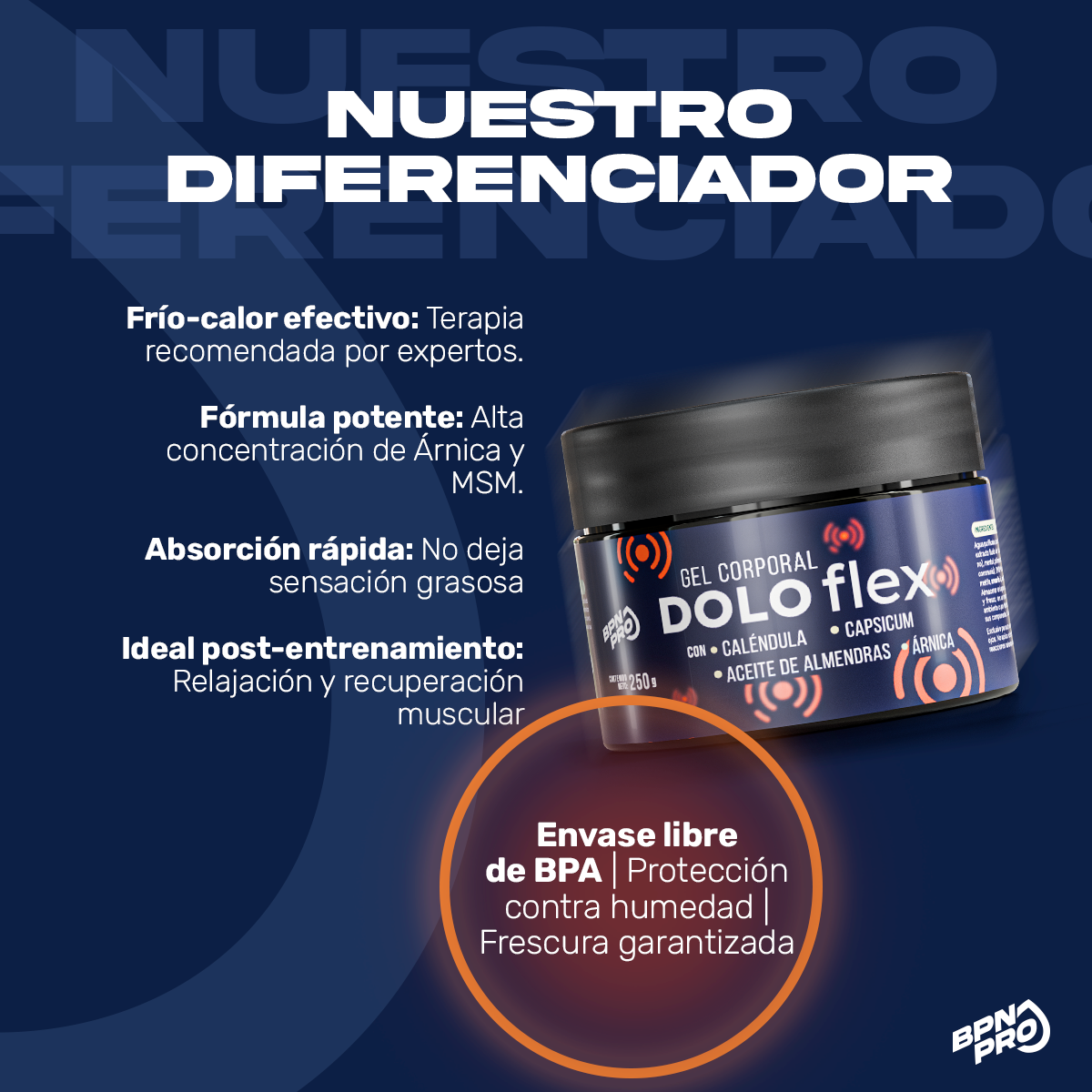 DoloFlex Gel Muscular 250 g con Árnica, Caléndula, Capsicum | BPN Pro