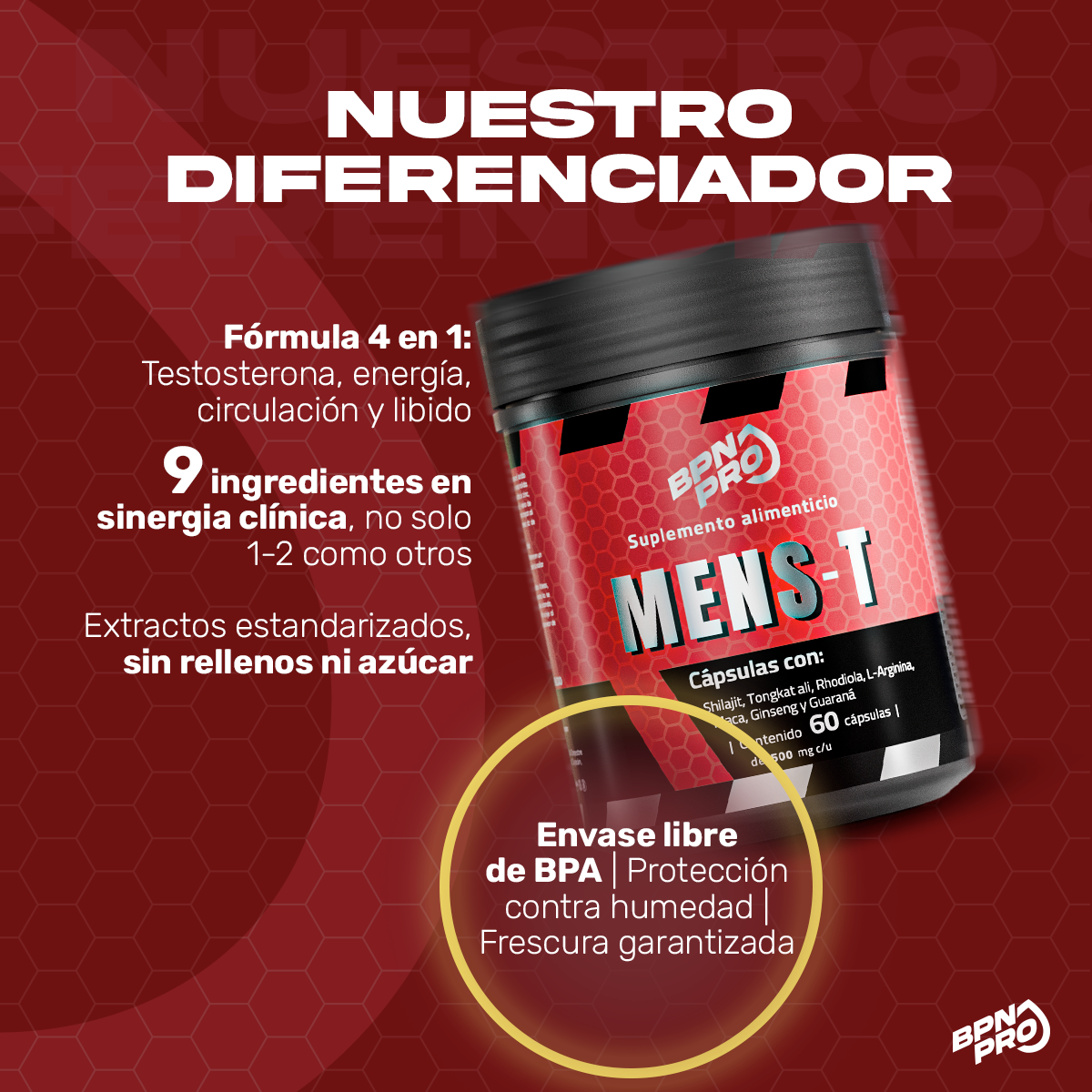 Pack Hombre Performance: MensT + Creatina + Day BRN + Pre Boost