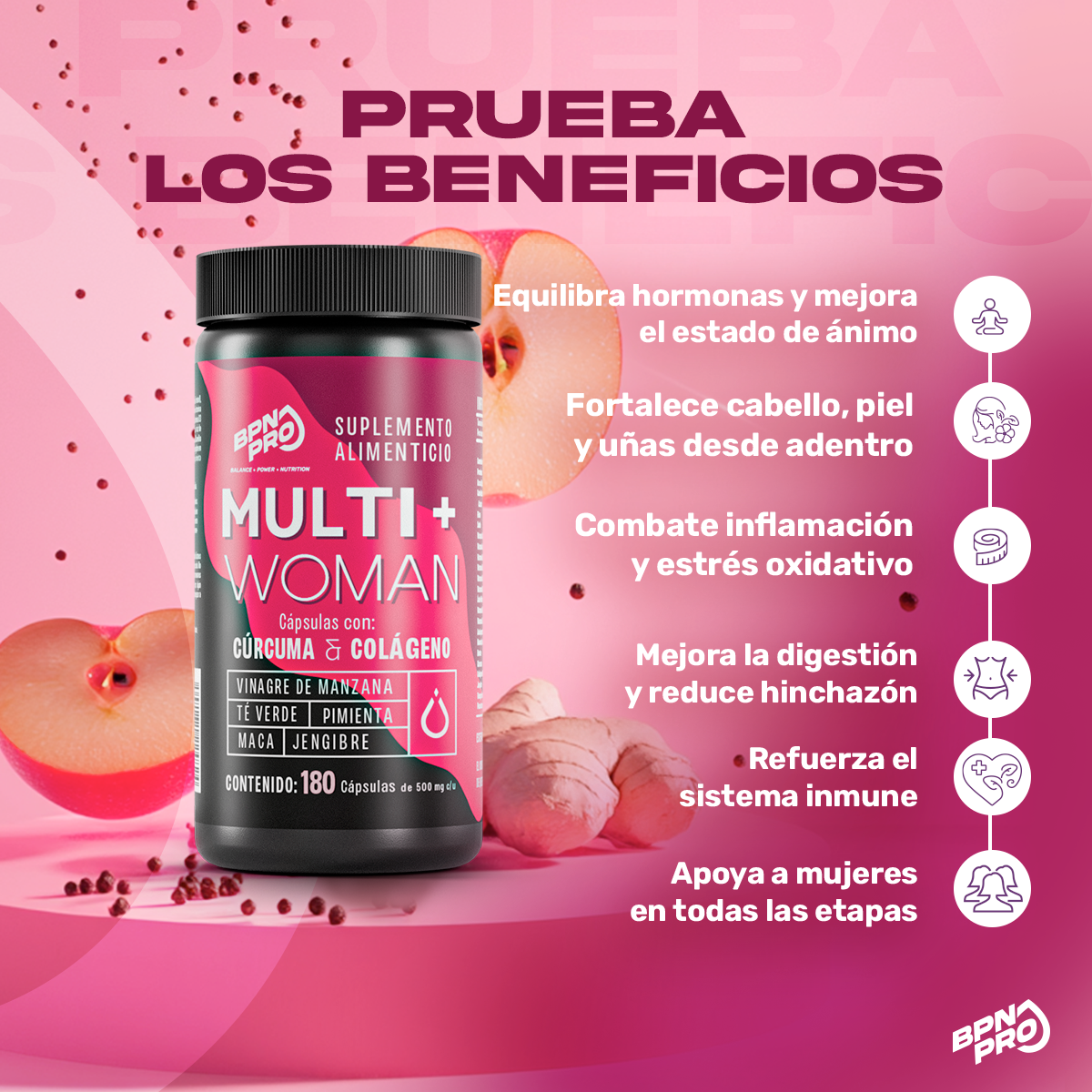 Multi Plus Woman Multivitamínico Mujer Fitness | BPN ProMulti Plus Woman Multivitamínico Mujer Fitness BPN PRO