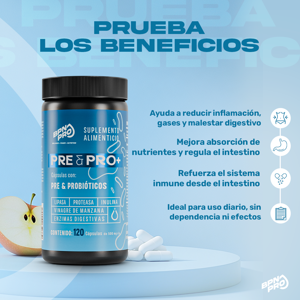 Pre&Pro+ Probioticos Prebioticos Enzimas | BPN Pro