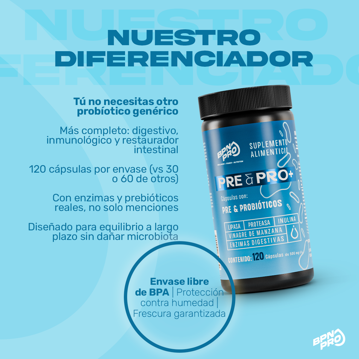 Pre&Pro+ Probioticos Prebioticos Enzimas | BPN Pro