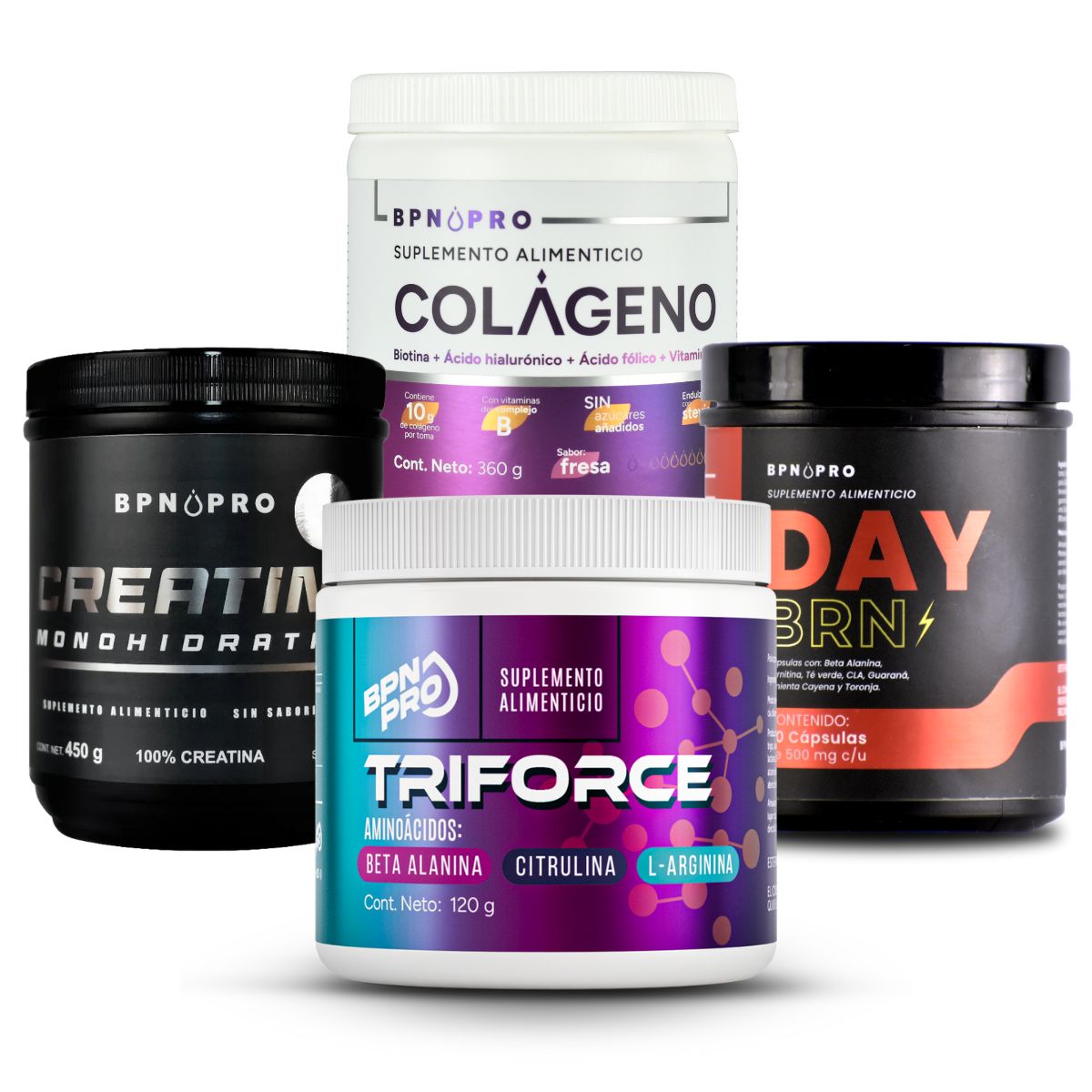 Pack GymRat Lady: Triforce + Day BRN + Creatina + Colágeno