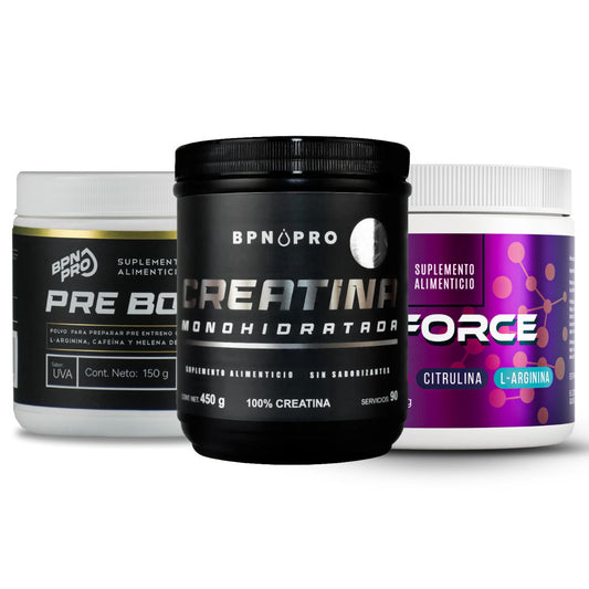 Pack Energía y Rendimiento: Pre Boost + Creatina + Triforce