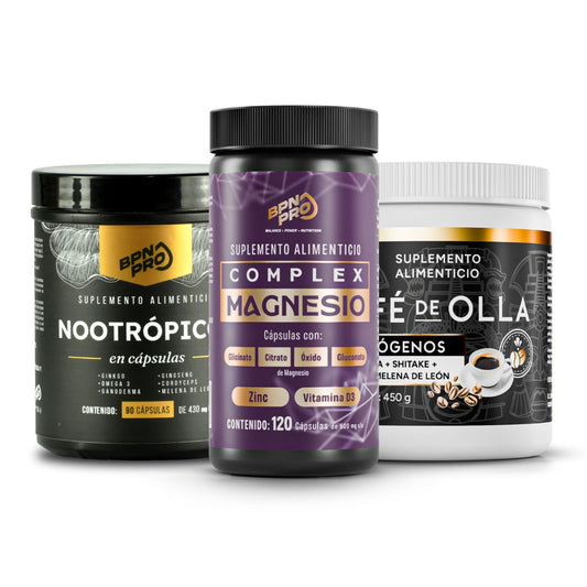 Pack Oficina:  Nootropicos + Magnesio Complex + Café de Olla