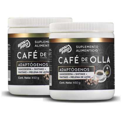 Café de Olla con Adaptógenos | Ganoderma, Shitake, Maitake y Melena de Leon 450 gr