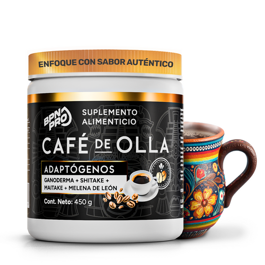 Café con Adaptógenos | Sabor Café de Olla con Ganoderma, Shiitake, Maitake y Melena de León 450 g