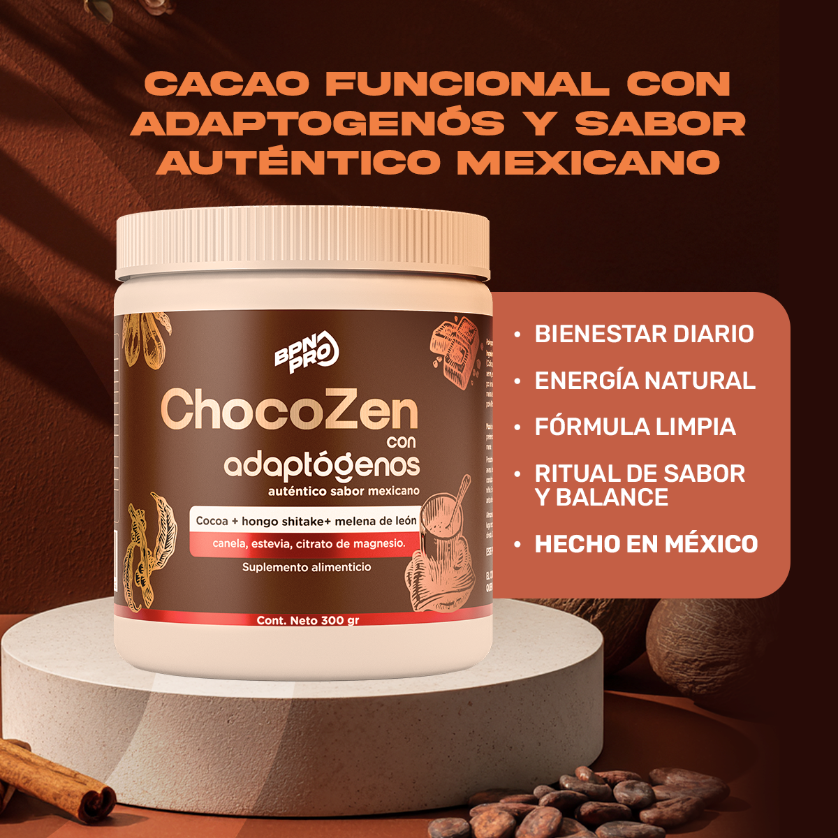 ChocoZen | Chocolate Con Adaptógenos 300 gr
