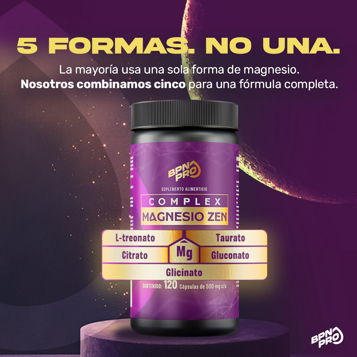 Magnesio Complex Zen | Complejo de 5 Magnesios con Teanina, GABA y ZInc