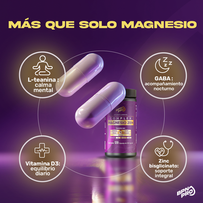 Magnesio Complex Zen | Complejo de 5 Magnesios con Teanina, GABA y ZInc