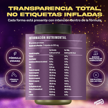 Magnesio Complex Zen | Complejo de 5 Magnesios con Teanina, GABA y ZInc