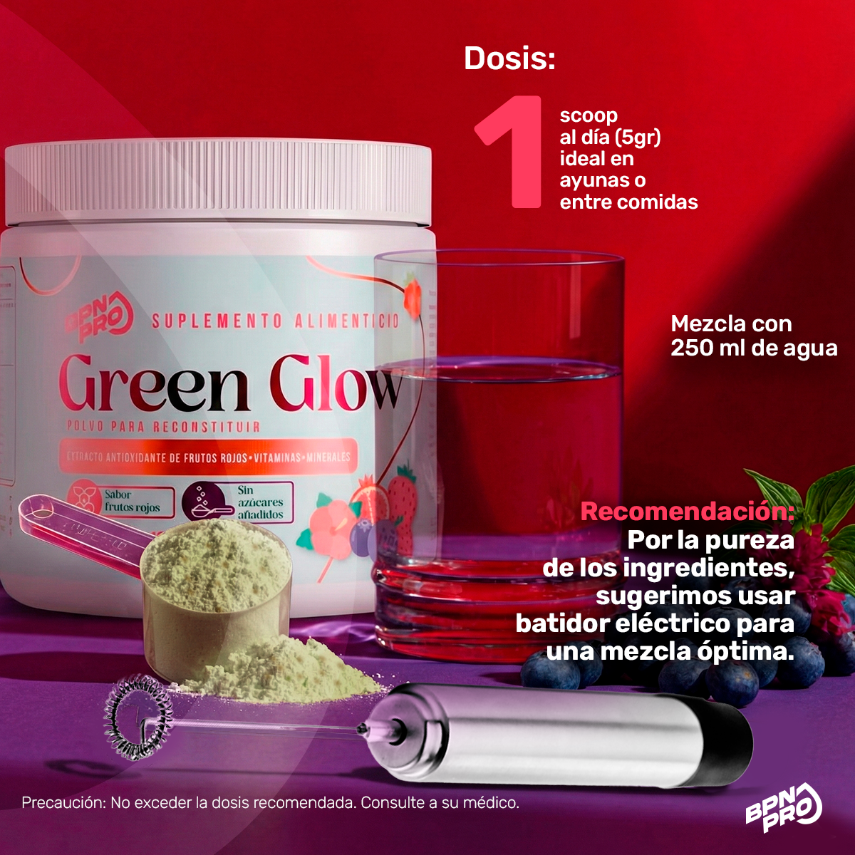 Greenglow | Jugo Verde En Polvo Varios Sabores 150 gr
