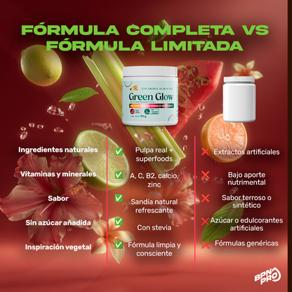 Greenglow | Jugo Verde En Polvo Varios Sabores 150 gr