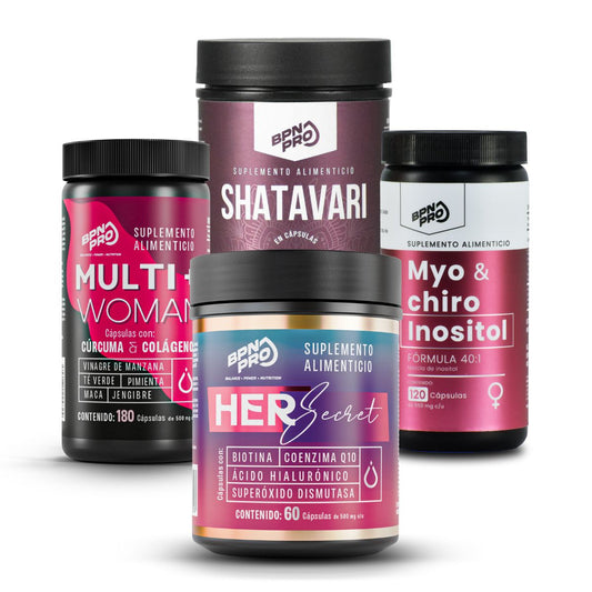 Pack Bienestar Femenino:  Multi Woman + Her Secret + Inositol + Shatavari