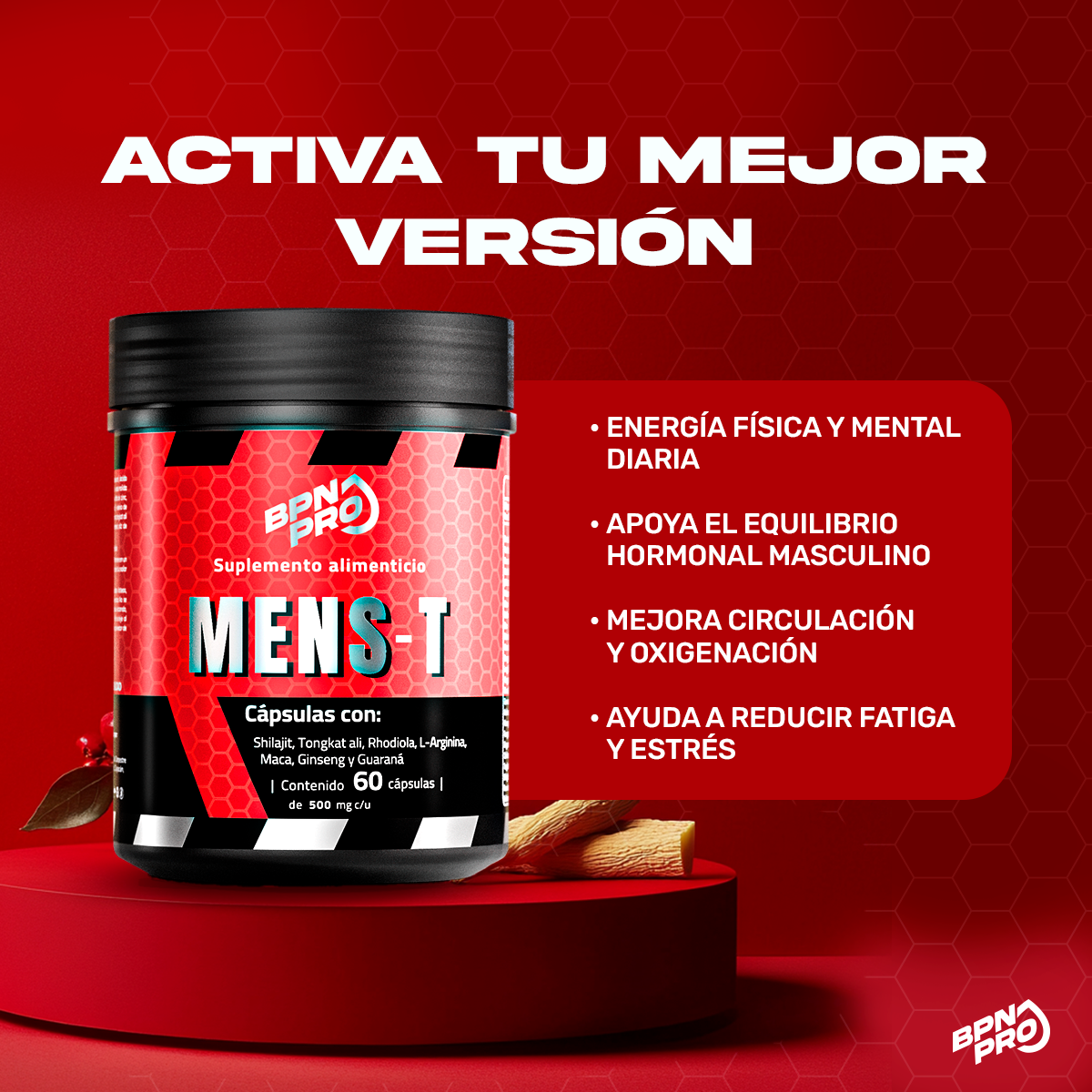 Mens T | Precursor de Testosterona Multivitamínico para hombre 60 Cápsulas