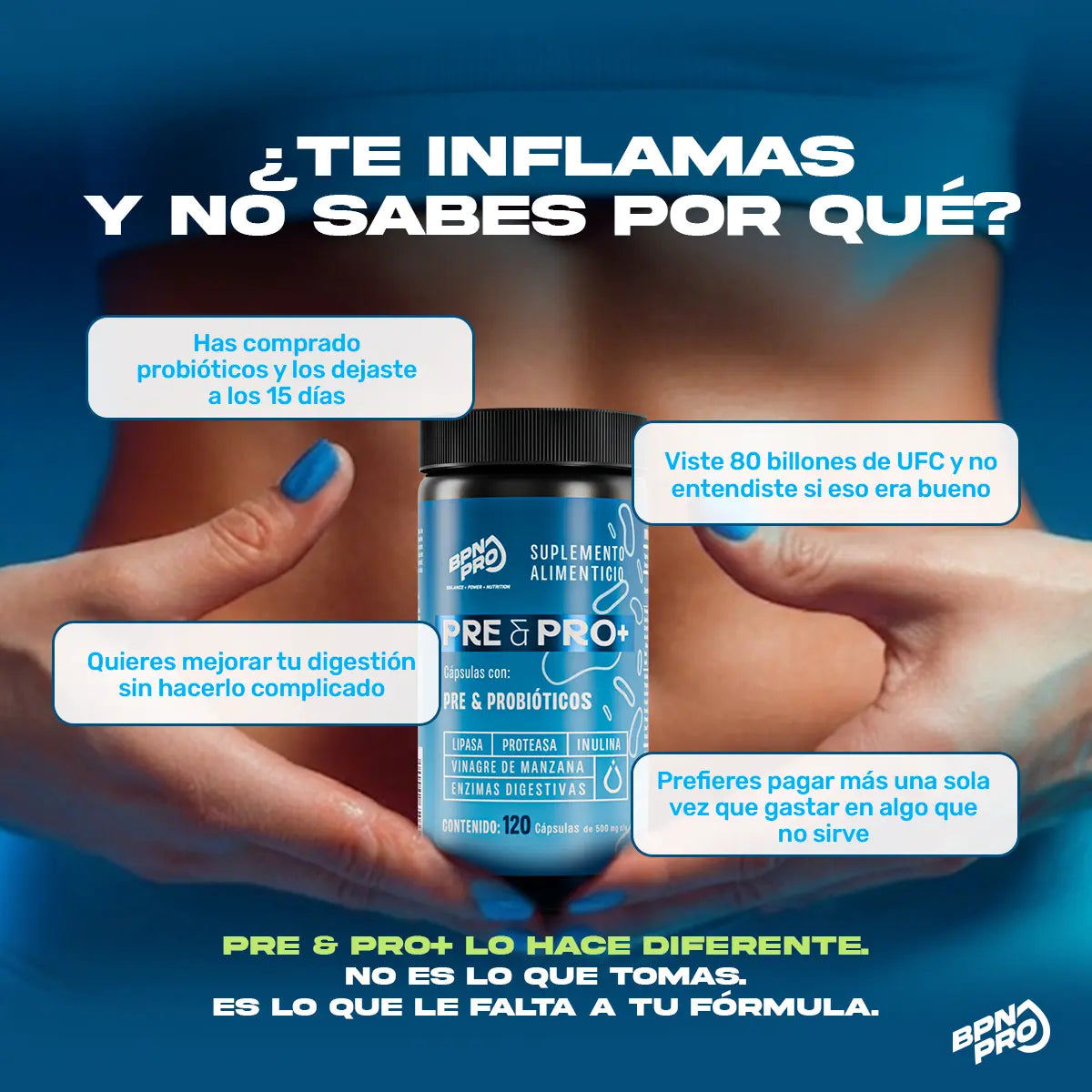Pre&Pro+| Probióticos y Prebióticos Con Enzimas Digestivas