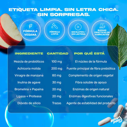 Pre&Pro+| Probióticos y Prebióticos Con Enzimas Digestivas