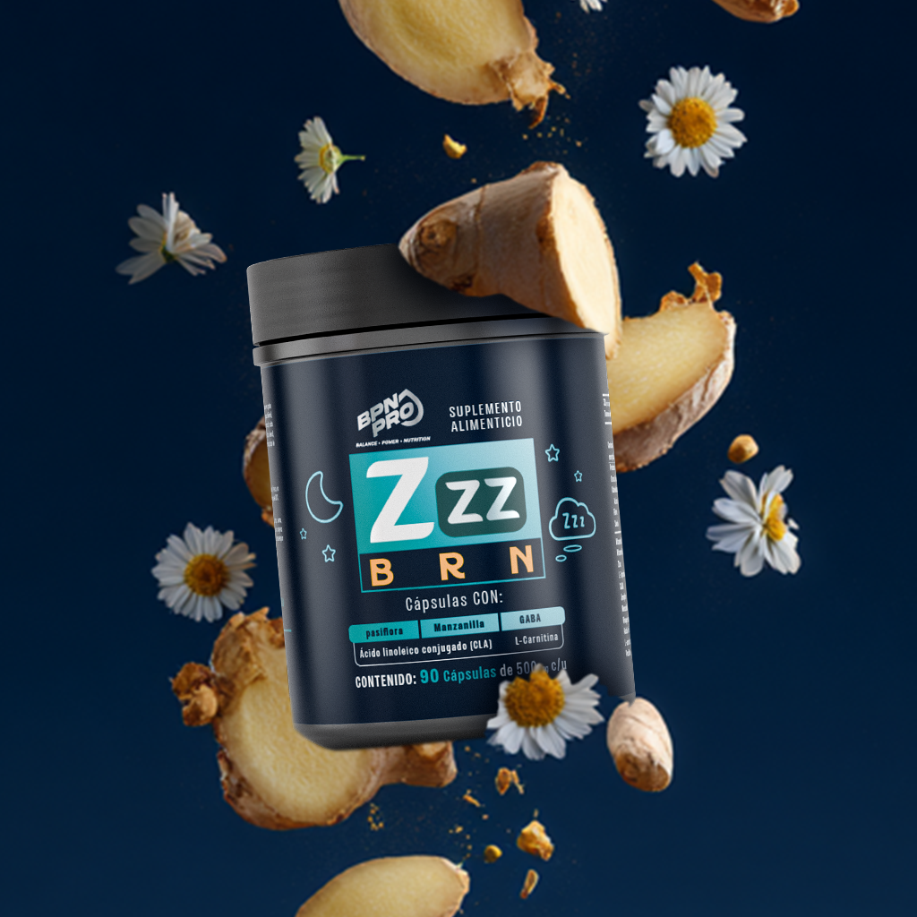 Zzz BRN | Pastillas Nocturnas Con CLA, l-Carnitina, GABA, Manzanilla 90 Cápsulas