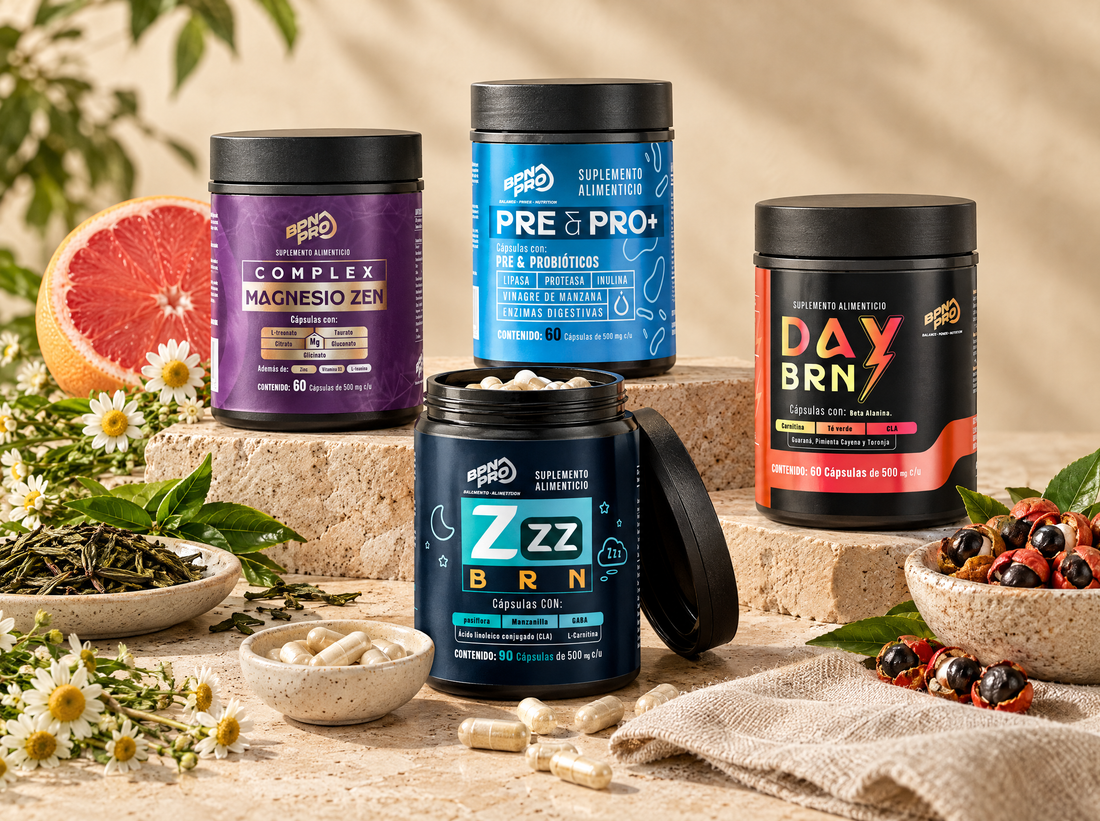 Frascos BPN PRO con ingredientes naturales